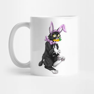 Bobtail BunnyCat: White Bicolor (Pink) Mug